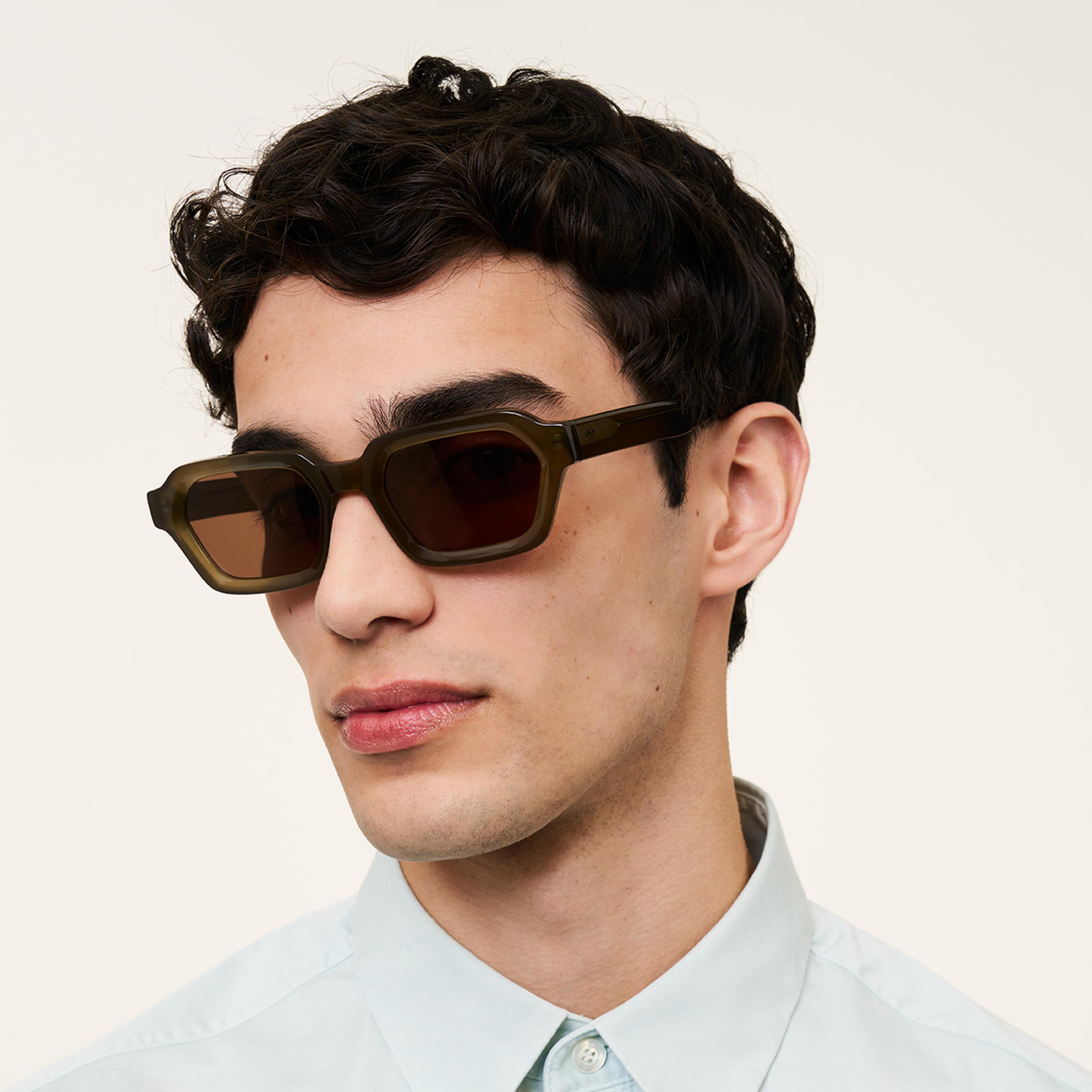 Ace & Tate Sunglasses | Rectangle Renew bio acetate in Green