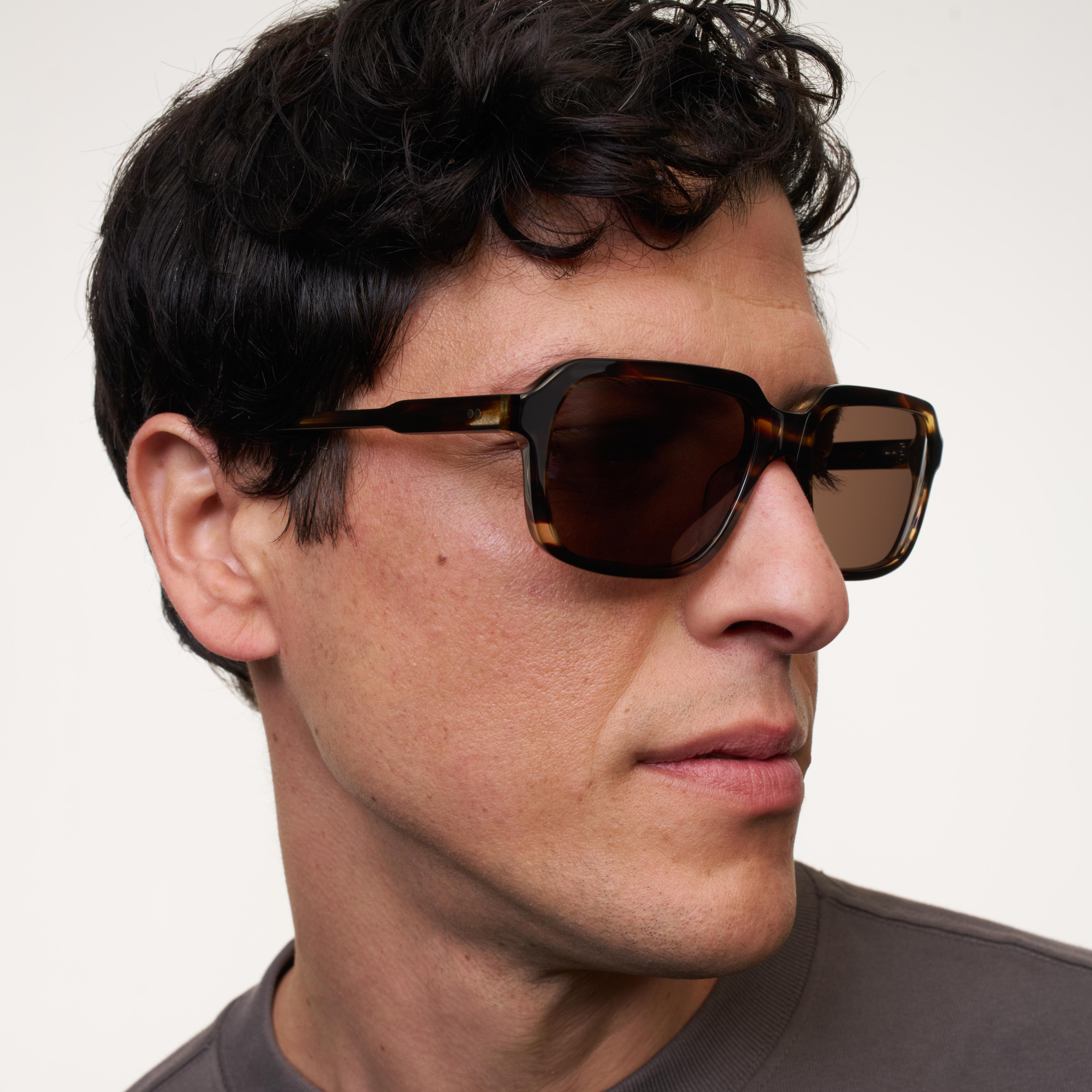 Ace & Tate Sunglasses | Square Acetate in Brown, Orange