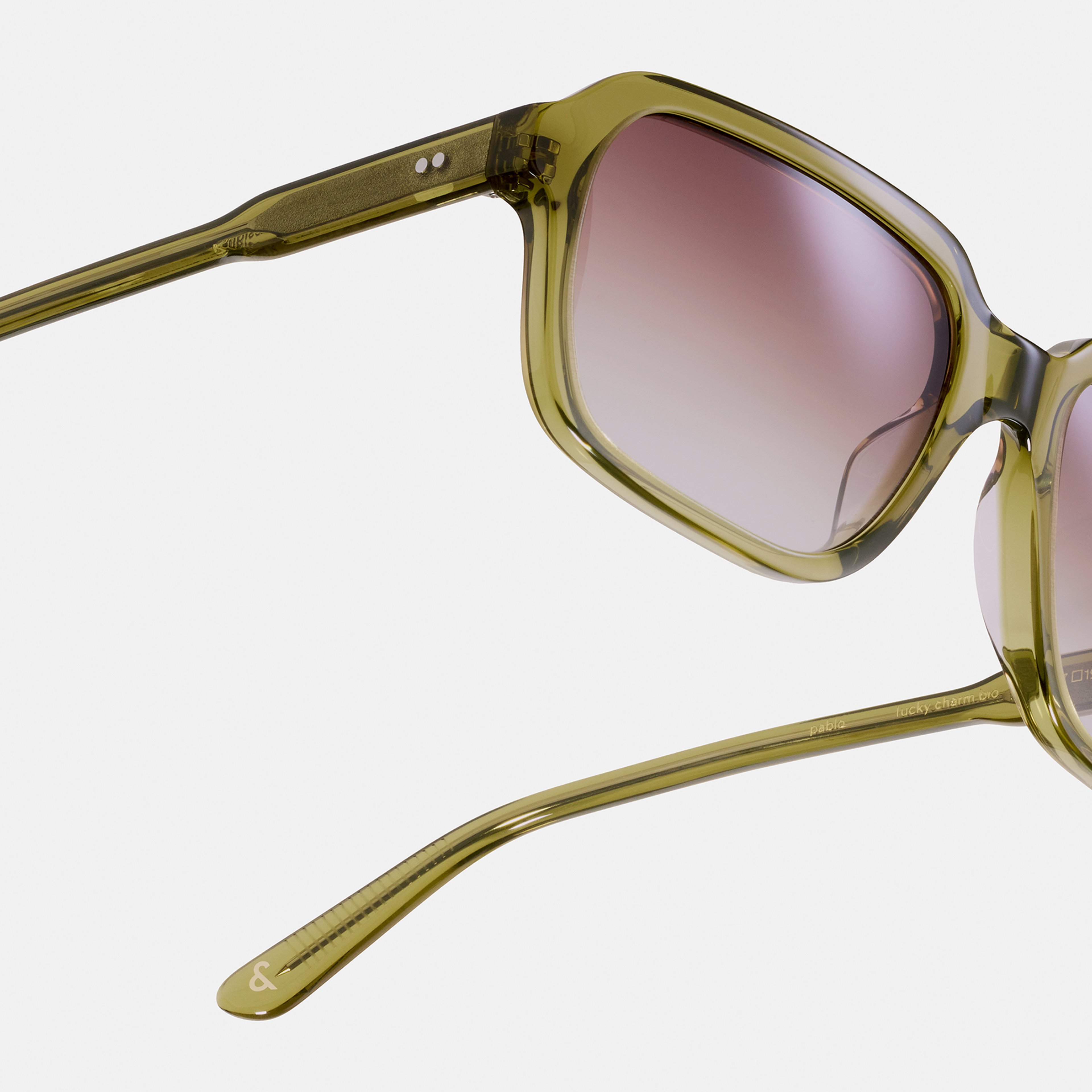 Ace & Tate Zonnebrillen | Vierkant Acetaat in Beige, Groen, Grijs