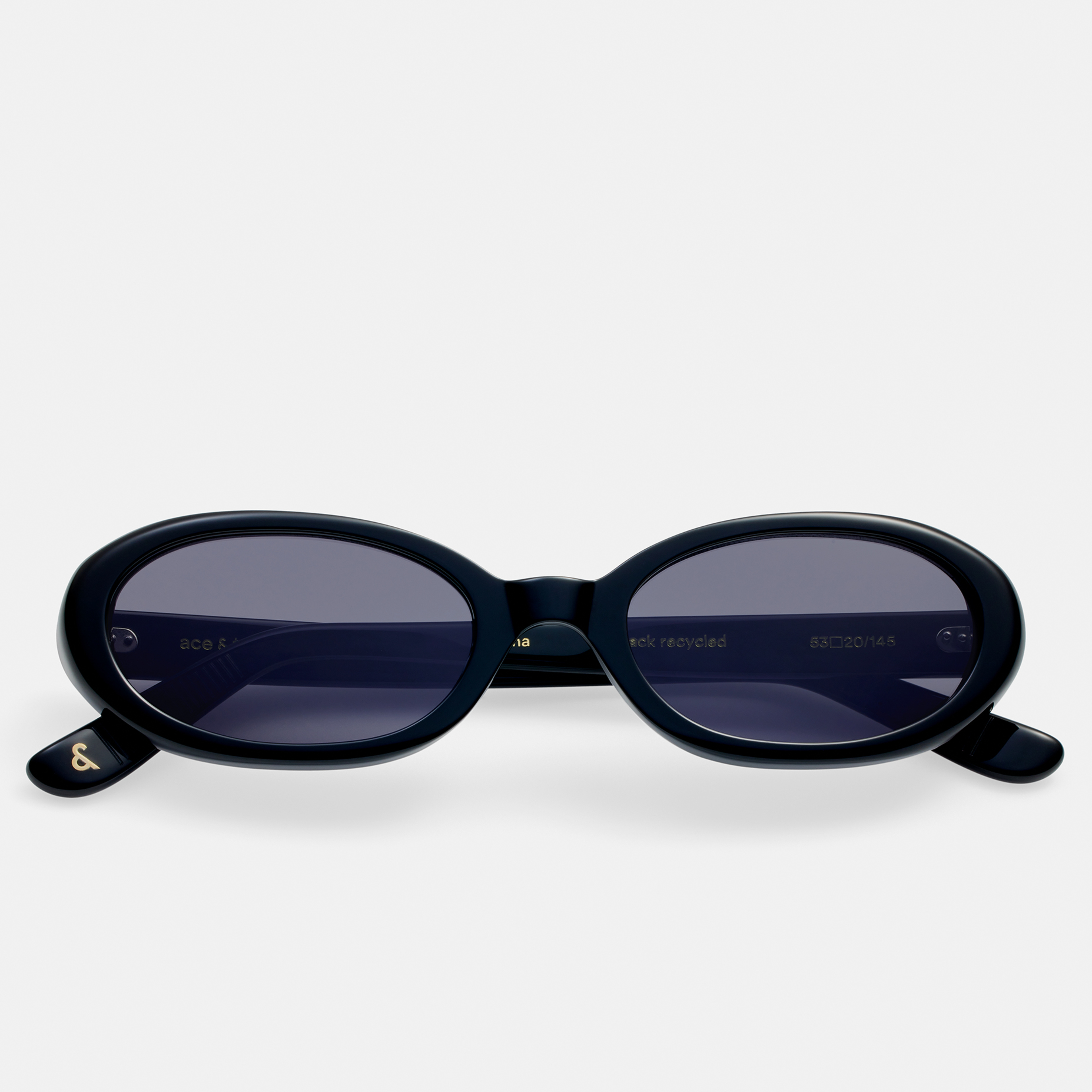 Ace & Tate Sunglasses | Oval Acetate in Black